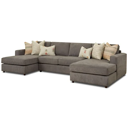 Contemporary 3-Piece Dual Chaise Sectional